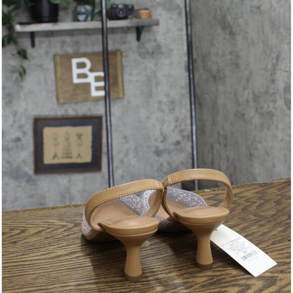 a new day Isabel Wide Width Embellished Slingback Kitten Heels Clear Brown 7W - Picture 4 of 10